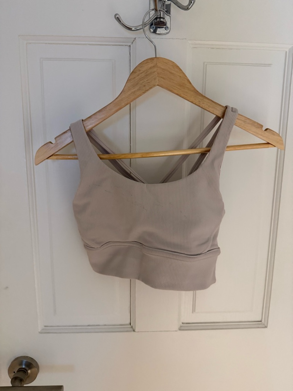 lululemon athletica ribbed light beige sports bra